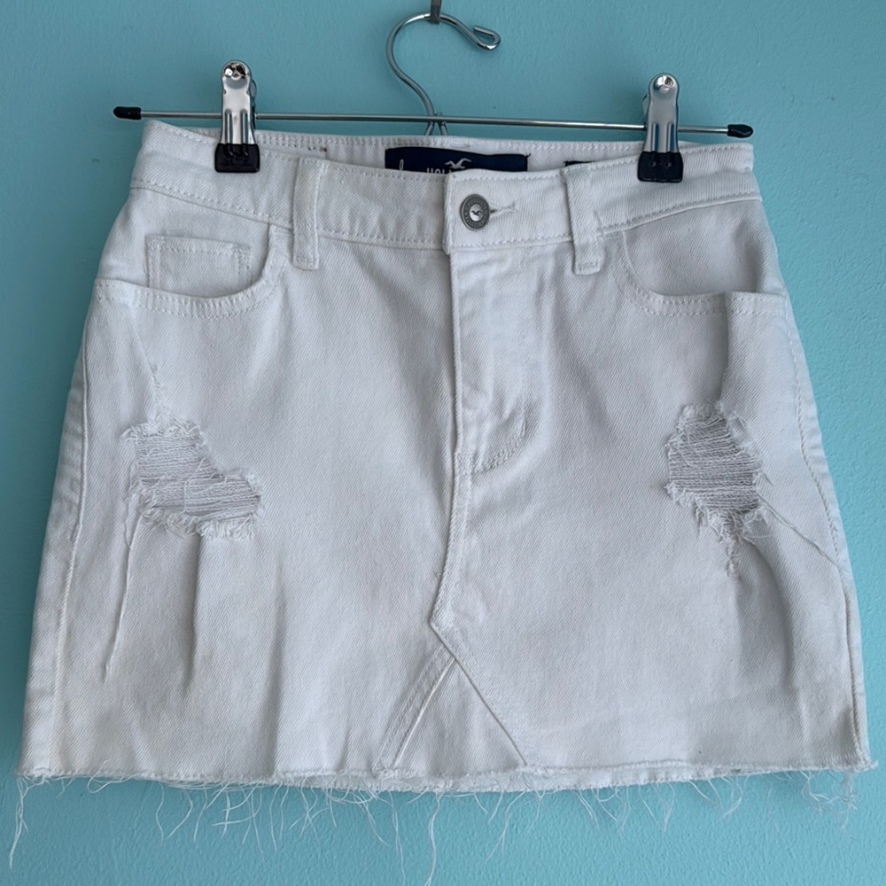White Denim Skirt